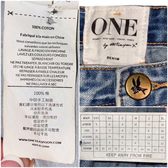 ONE TEASPOON Trashed Free Birds Low Waist Short Rise Rigid Skinny Jeans Size 29 - Picture 9 of 15